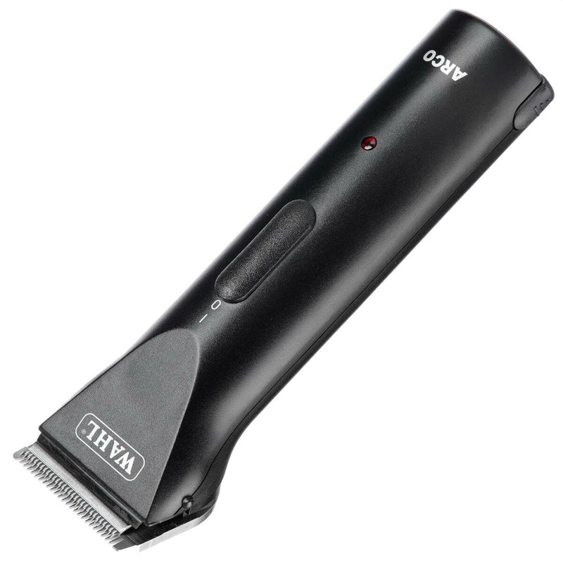 Black Wahl Arco Cordless Trimmer with blade attached