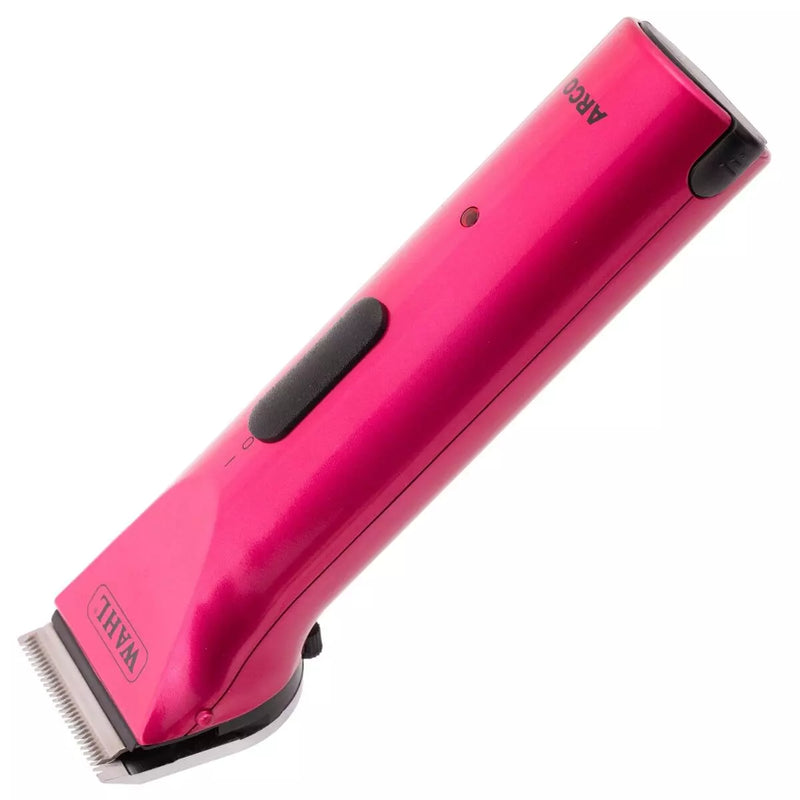 Pink Wahl Arco Cordless Trimmer with blade attached