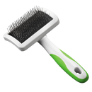 White and green handled slicker brush