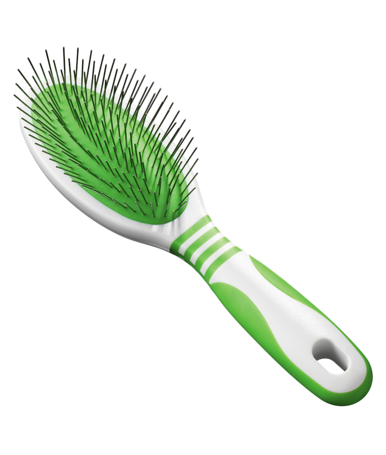 Green and White pin brush