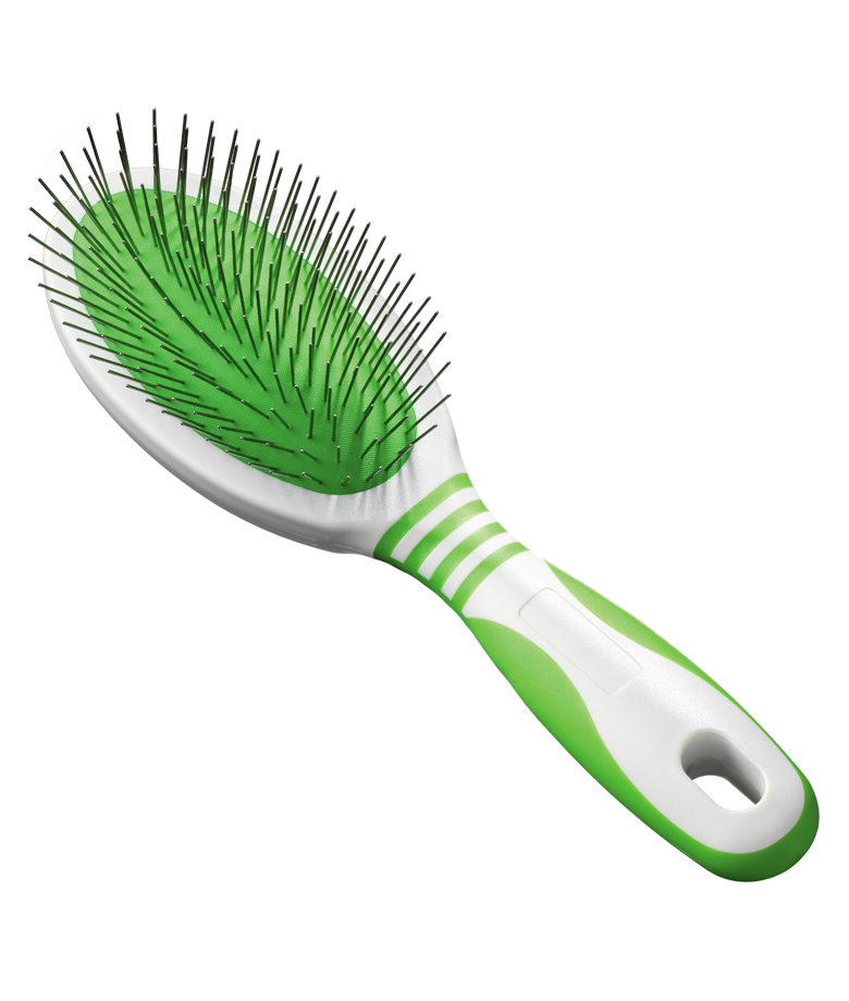 Green and White handled Pin Brush