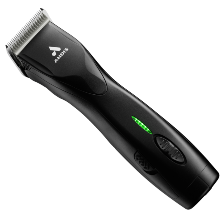Andis Black ZR2 Clipper fitted with blade and battery