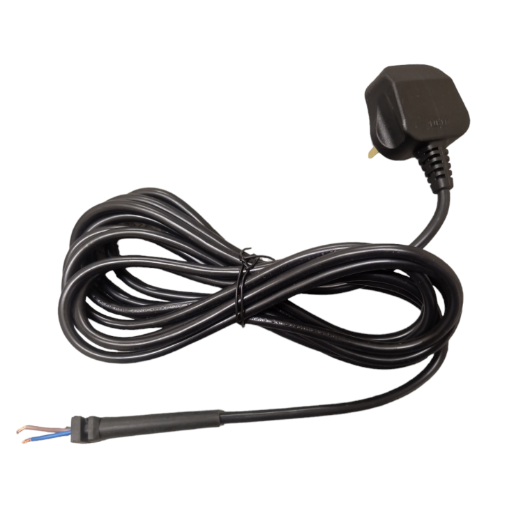 Andis AGC Power cable with 3 pin plug and rubber grommet moulded to cable