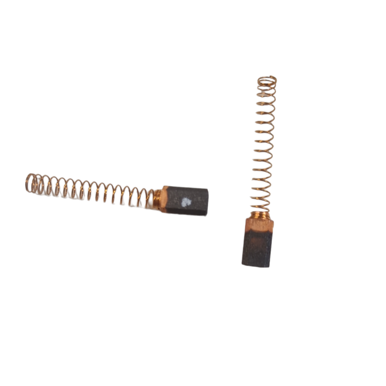Two carbon brushes with springs attached for the Liveryman Arena models