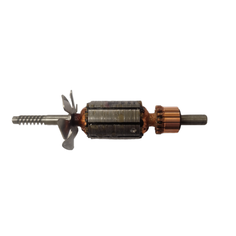 Armature for the Oster Golden A5 2 Speed dog grooming clipper, fan attached to metal shaft
