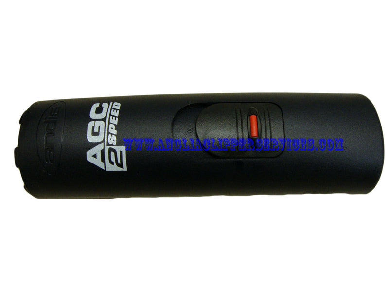 Upper Body Case in Black plastic for Andis AGC 2 Speed Clippers, incorporates sliding switch parts