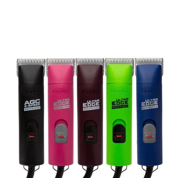 Andis AGC Brushless clippers in Black, Pink, Burgundy, Green and Blue