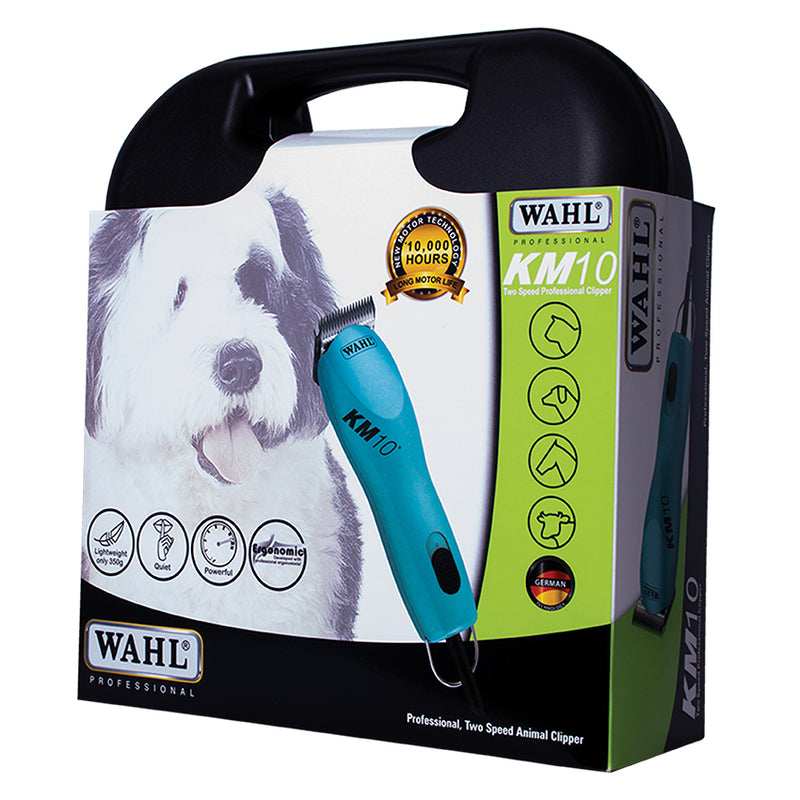 Wahl KM10 professional dog grooming clippers with Uk cable in Light Blue