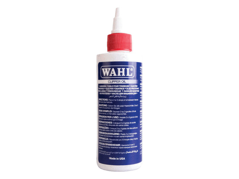 Bottle of Wahl clipper oil with applicator nozzle